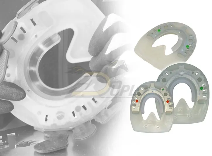 Ferrures composites « Nailless » pour la protection de sabot collée