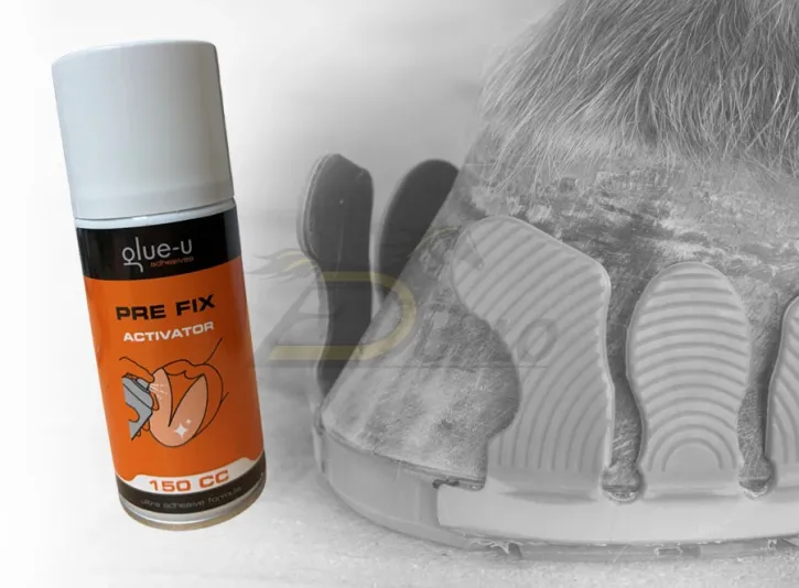 glue-u PRE FIX Activator (150ml) für schnelleres Kleben am Huf