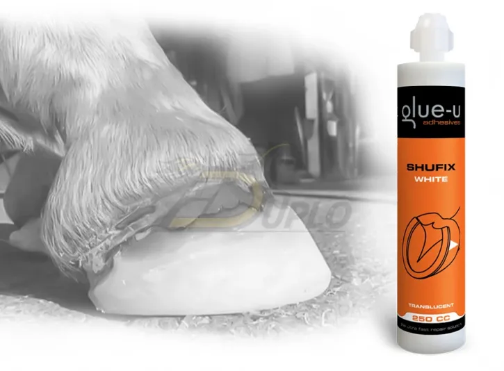 glue-u SHUFIX Repair Fast Set – 250 cc Kartusche für die Reparatur von Hufen