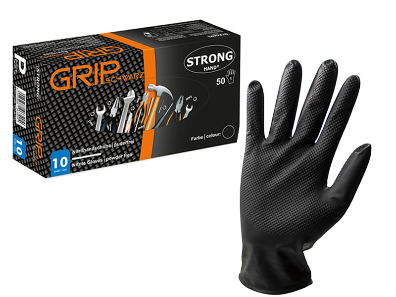 Guanti Monouso STRONGHAND® Grip neri