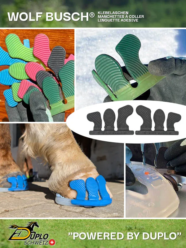 Les languettes Wolf Busch sont notre bestseller pour une ferrure collée fiable et parfaitement ajustée à votre cheval.
