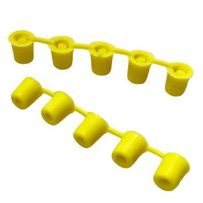 Tappi salvafiletto in plastica (M8 / 20 pezzi per confezione / giallo / per ferrature composite e ferri di cavallo con inserto filettato nel rivestimento in gomma)